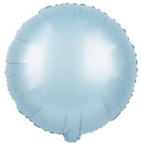 Okrągły jednokolorowy balon foliowy 18 MATOWY baby blue IMPREZY I