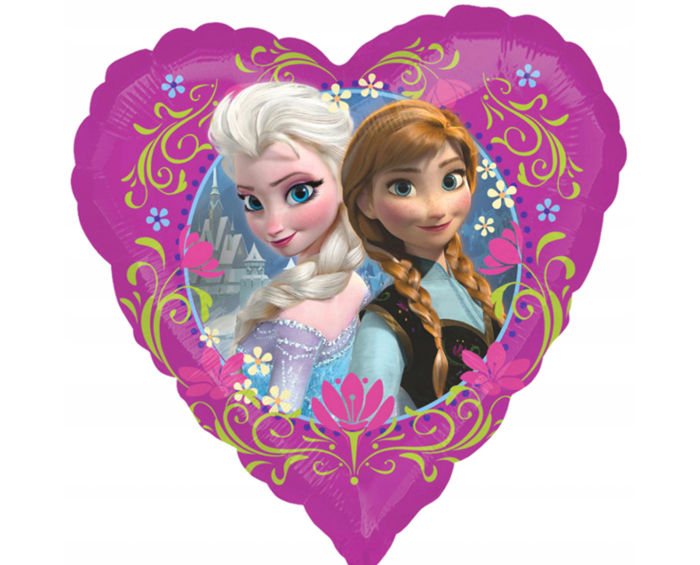 Kraina Lodu Frozen Anna i Elsa serce balon foliowy 18'' 