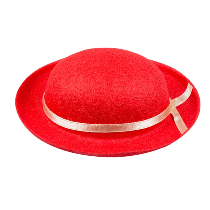 Melonik MINI filcowy kapelusz czerwony
