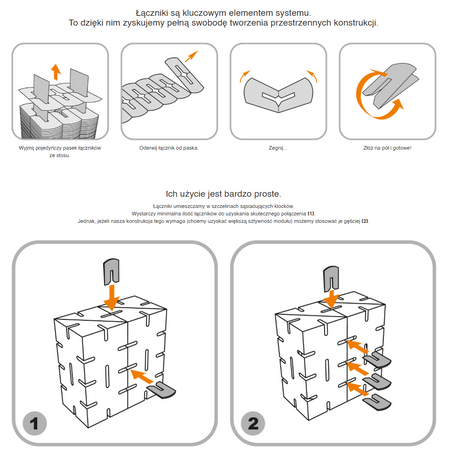 Klocki konstrukcyjne tekturowe do samodzielnego złożenia ZESTAW 1 Cardblocks