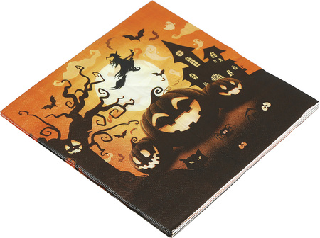 Serwetki papierowe Dynia pomarańczowe HALLOWEEN 33 cm 12 szt.