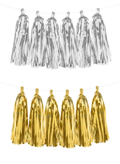 Girlanda frędzle Złote / Srebrne SYLWESTER party 30 x 150 cm