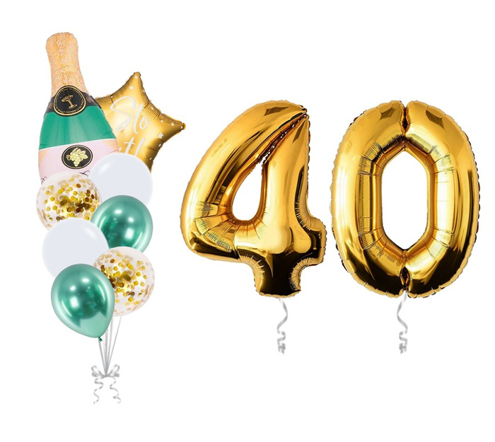 Zestaw balonów na 40 urodziny bukiet balonowy złoty
