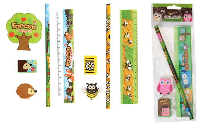 Zestaw szkolny do piórnika różne rodzaje