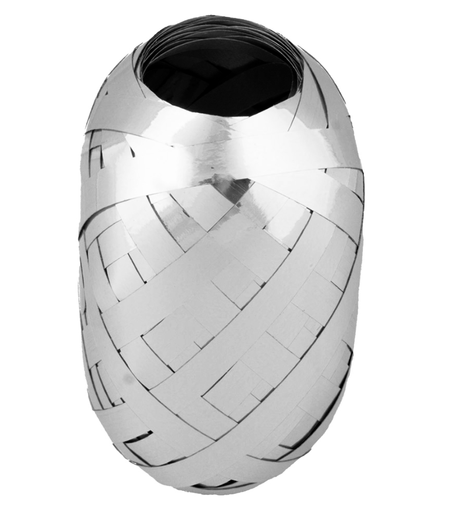 Wstążka plastikowa błyszcząca "jajko" 5mm x 10m SREBRNA