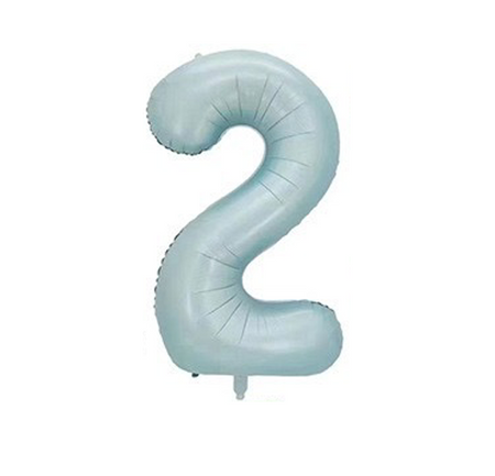Balon foliowy CYFRA SATIN PASTEL BLUE niebieska 40 cali 85 cm