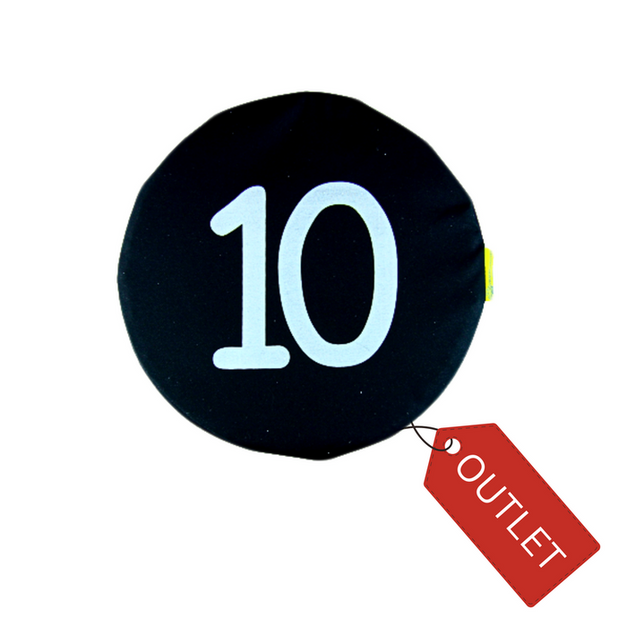 Poduszka Czarna liczba 10 Ecoskóra  6 cm 1 szt.- OUTLET - wada nadruku