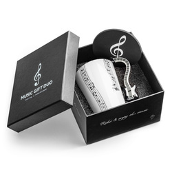 Zestaw muzyka duo - Kubek GITARA ELEKTRYCZNA CZARNA + podkładka