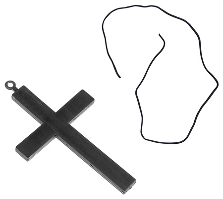 Naszyjnik czarny KRZYŻ 22 cm Halloween