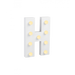 Świecąca Litera LED "H" Light Letter, drewniana biała 17x12 cm