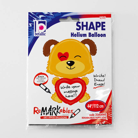 Balon Piesek z Serduszkiem własny tekst 112 cm