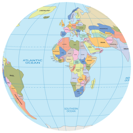 Piłka Balonowa Globus Państwa Świata ENG