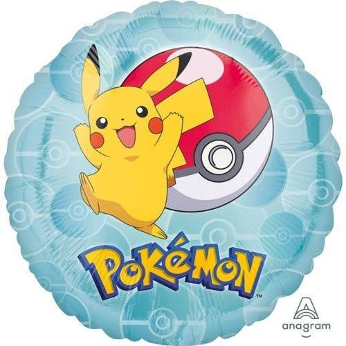 Pokemon pikachu kula okrągły balon foliowy 43cm 17''
