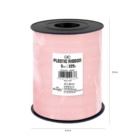 Wstążka plastikowa różowa pastelowa 225 m
