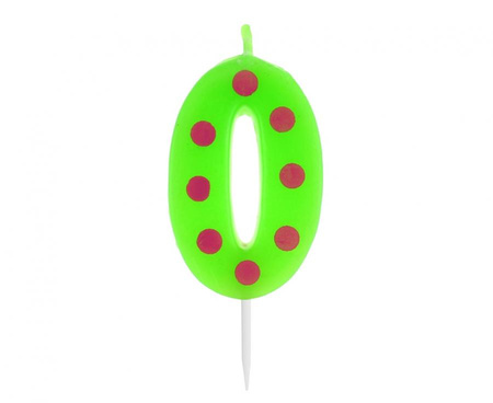 Świeczka urodzinowa "0" GROCHY 6cm