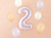 Balon foliowy CYFRA 2 pastelowy fioletowy 72 cm