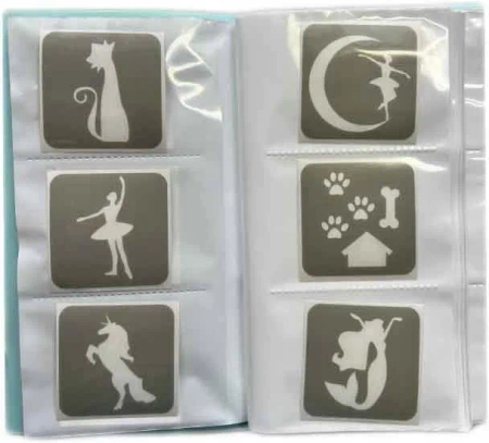 Etui na szablony do tatuaży brokatowych - Królik