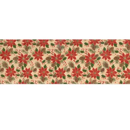 Bieżnik na stół świąteczny Gwiazda Betlejemska kwiat 275 x 28 cm
