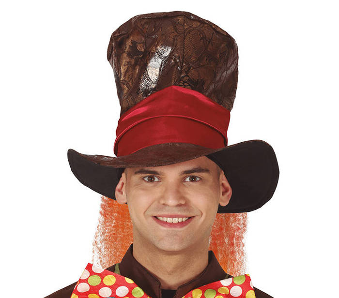 Kapelusz Cylinder z włosami a'la Szalony Kapelusznik