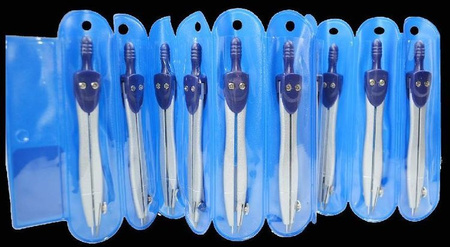 Cyrkiel szkolny metalowy niebieski