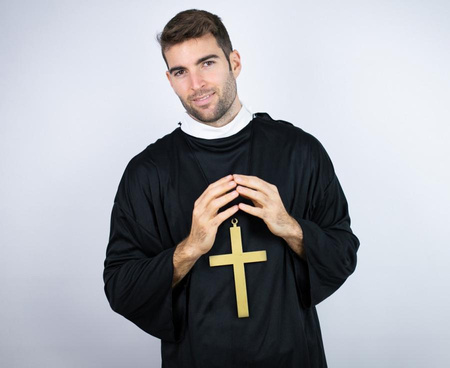 Krzyż Mnicha Księdza na szyję 22 cm