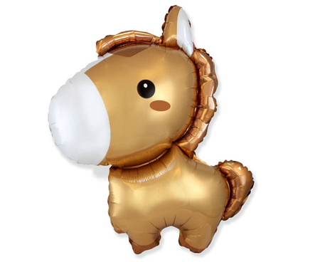 Konik baby brązowy balon foliowy 24"