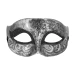 Maska karnawałowa srebrna z efektem postarzenia 1 szt.