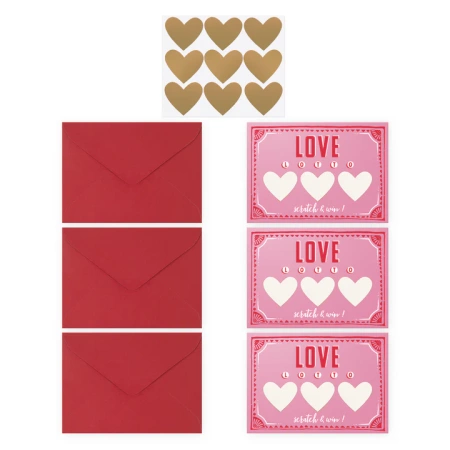 Kartka zdrapka LOVE okolicznościowa miłosna DIY 3 szt.