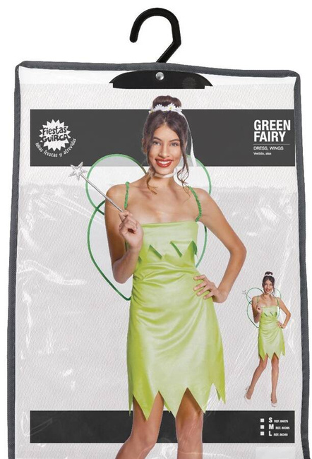 Strój damski wróżka dzwoneczek zielona