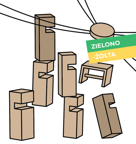 Gra integracyjna Wieża DŻWIG Wieża współpracy podwójna czerwono niebieska