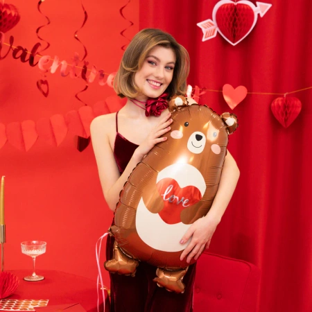 Balon foliowy Miś z sercem Love 48x79cm