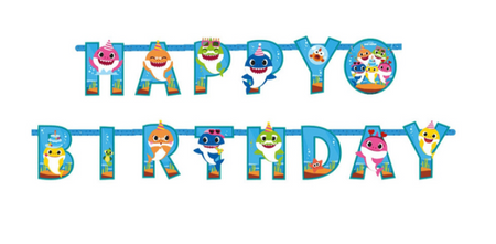 Girlanda Baner urodzinowy Baby Shark rekin 180 cm