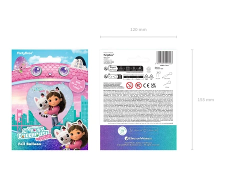 Balon foliowy serce Koci Domek Gabi 35 cm