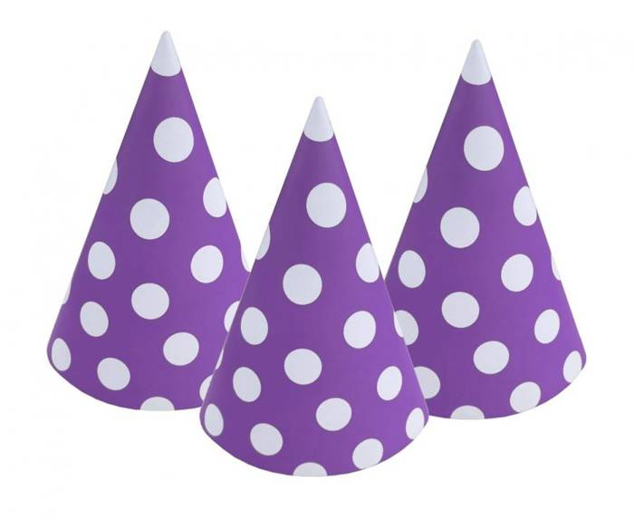 Czapeczki papierowe Groszki 6 szt