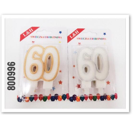 Świeczka urodzinowa na tort "60"