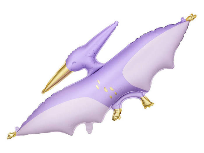 Pterodaktyl dinozaur fioletowy balon foliowy 120 cm