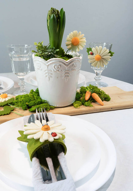 Filcowe stokrotki wiosenna dekoracja 3 wzory do wyboru