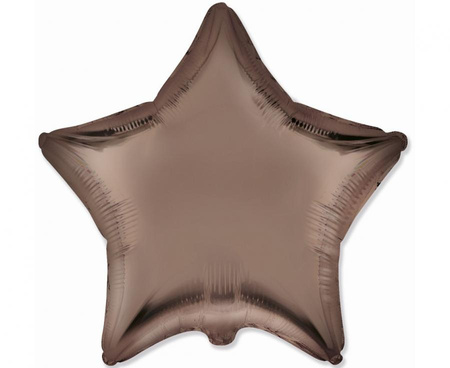 Gwiazdka satynowa matowa balon foliowy 18 cali satynowy brązowy