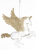 Zawieszki na choinkę bombki jednorożec złoty 2 szt.
