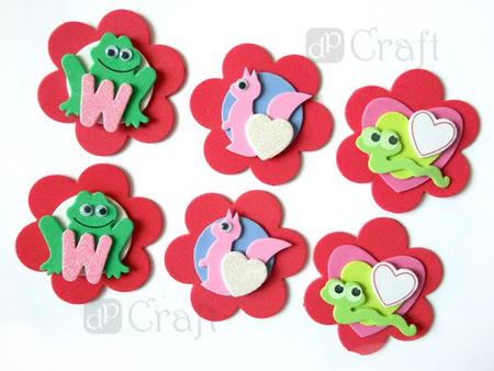 Naklejki z pianki SERCA, KWIATKI, MOTYLE 100 szt