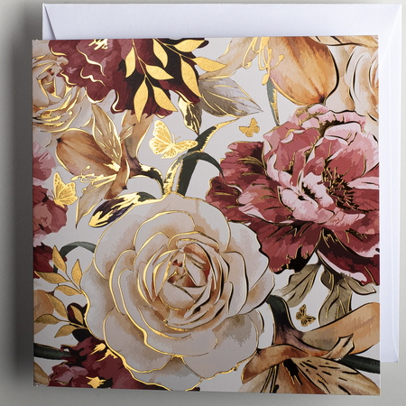 Kartka okolicznościowa w kwiaty uniwersalna kwadratowa