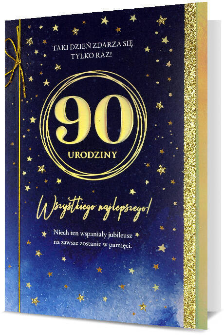 Kartka okolicznościowa gwiazdy 3D 90 urodziny 13x19 cm