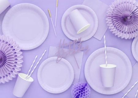 Talerzyki papierowe lawendowe 23 cm, 6 szt. PartyDeco