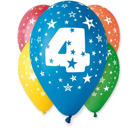 Balon Gemar 12 cali 1 sztuka cyfra 4