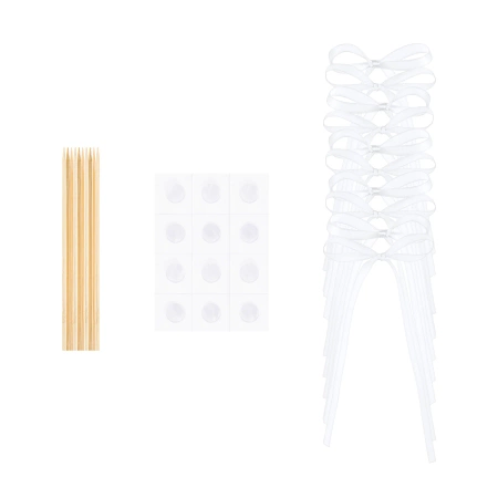 Pikkery Toppery kokardki białe 10 szt.