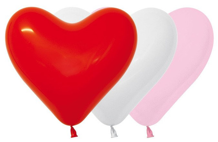 Balony SERCE 10'' Sempertex 100 szt MIX ROMANTYCZNY
