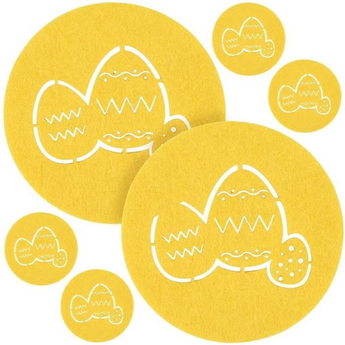 Świąteczne podkładki filcowe Jajka Wielkanocne 6 szt.