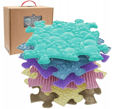 Maty ortopedyczne - mata podłogowa sensoryczna zestaw 6 elem. Baby Set pastel