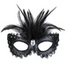 Maska czarna wenecka z piórami
