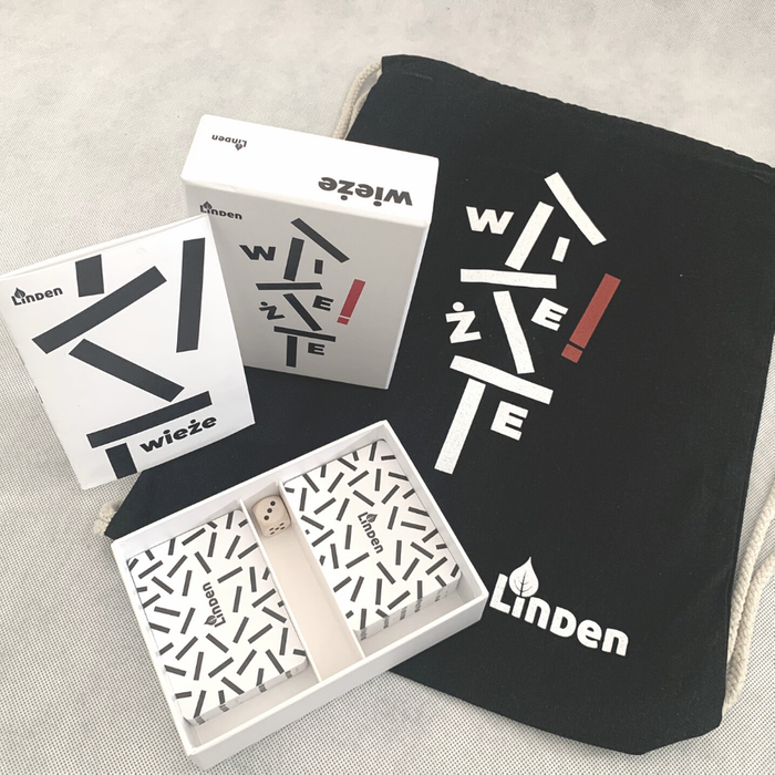 Gra planszowa WIEŻE - zestaw kart i drewnianych klocków